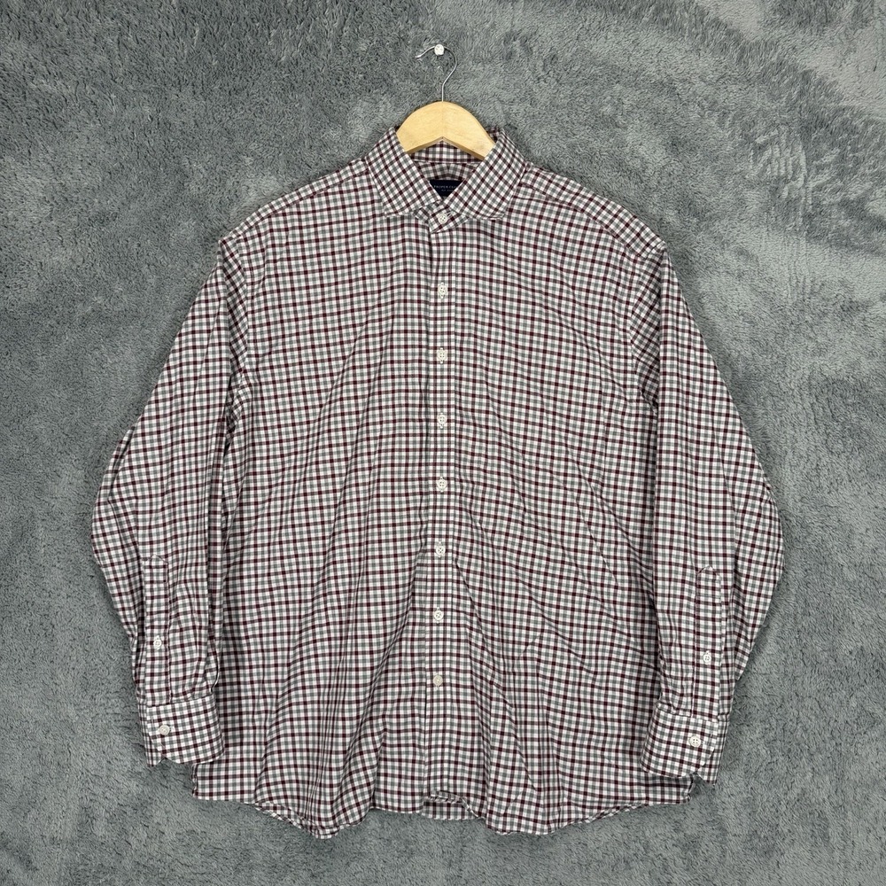 Proper Cloth Shirt‎ Mens XL Red Green Plaid 100% Cotton Long Sleeve Button Up